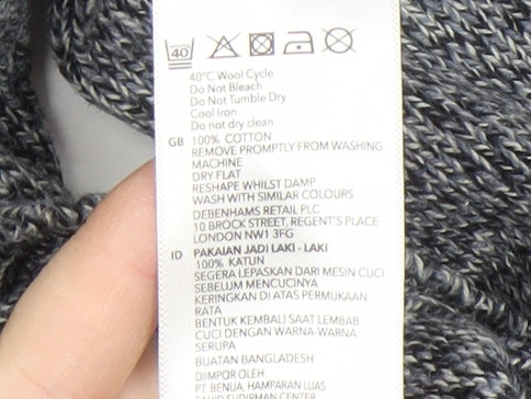 Maine Men's Grey V-Neck Pullover Jumper M