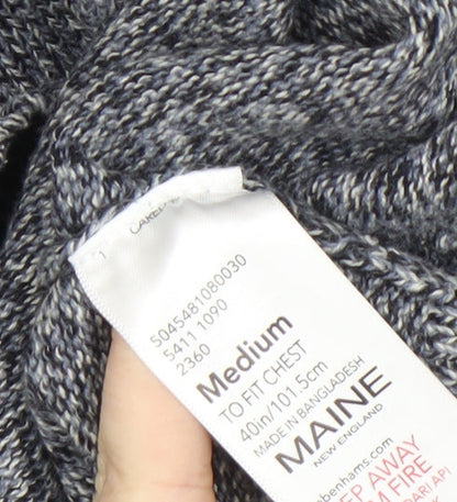 Maine Men's Grey V-Neck Pullover Jumper M