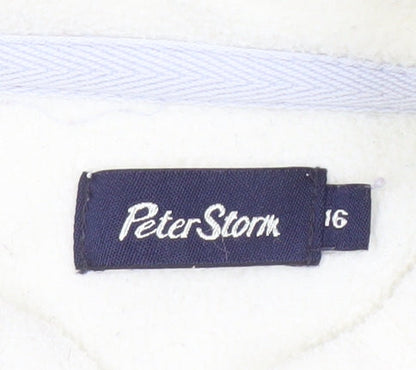 Peter Storm Women's White Fleece Sweatshirt Size 16