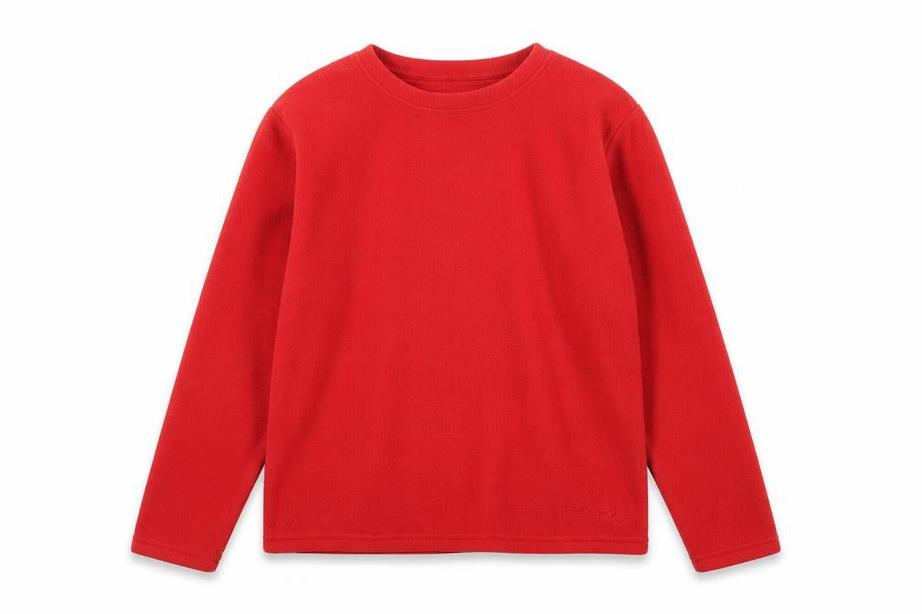 Front view of Peter Storm boys’ red fleece pullover sweatshirt, size 13