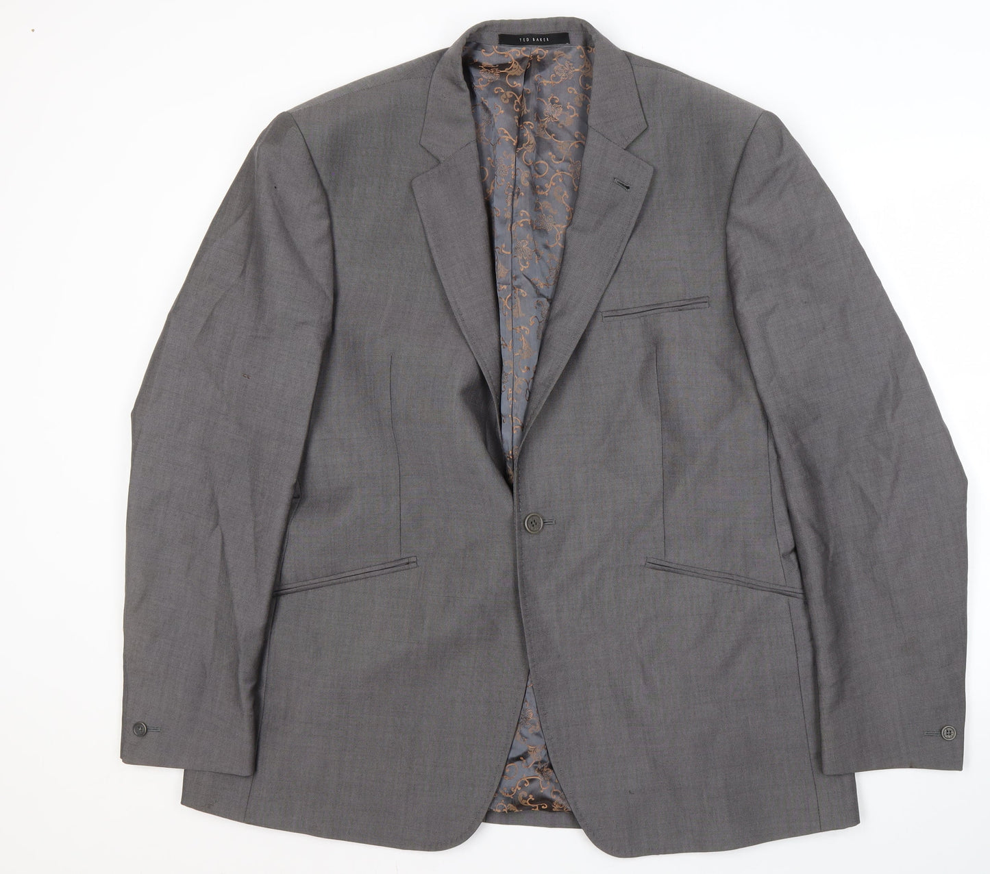 Ted Baker Men's Grey Wool Suit - Size 46R, Formal Jacket