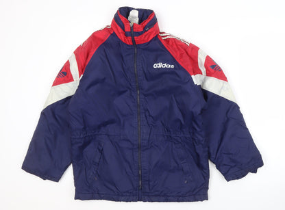 Adidas Men's Blue Windbreaker Jacket - M