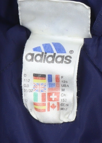 Adidas Men's Blue Windbreaker Jacket - M