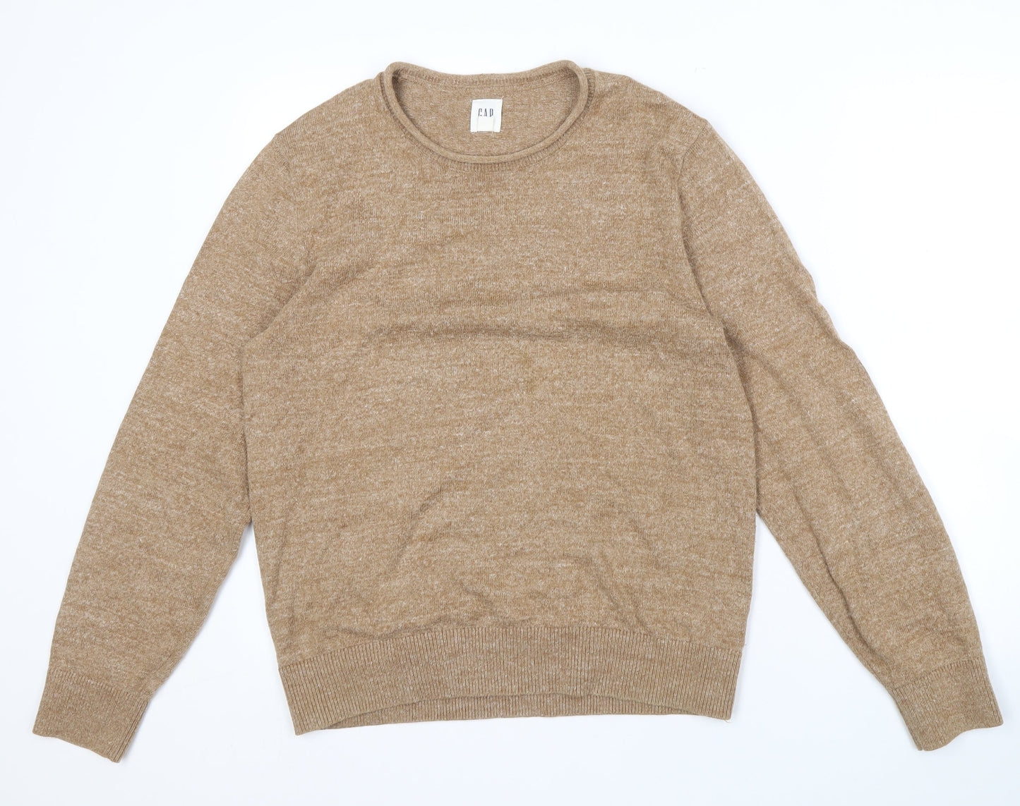 GAP Men's Beige Pullover Jumper M Cotton Blend