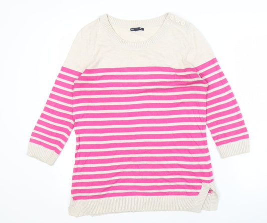 Gap Women's Pink Striped Pullover Jumper Size S