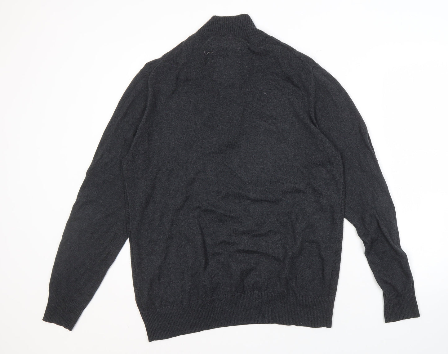 White Stuff Men's Black Henley Jumper, Large