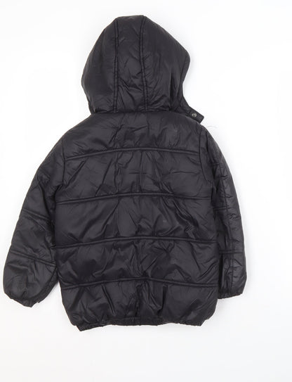 Firetrap Black Boys Puffer Jacket 4-5 Years - Hooded & Lined