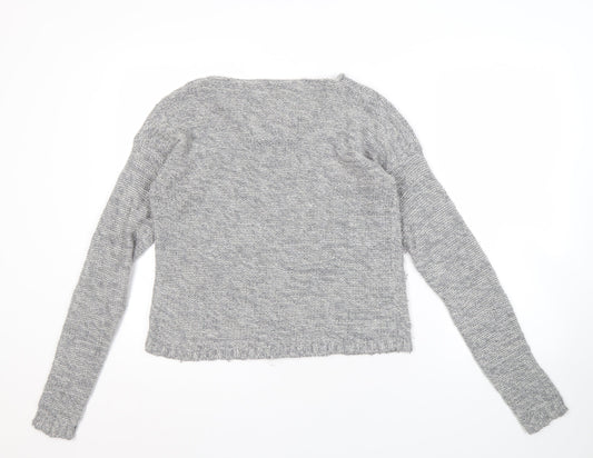 Womens UK Size M Superdry Grey Pullover Jumper