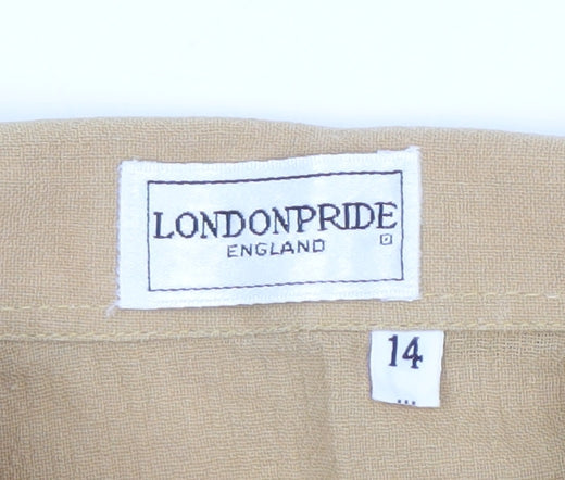 LondonPride Women's Beige Button-Up Shirt Size 14