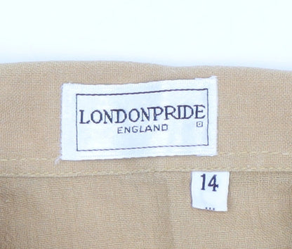 LondonPride Women's Beige Button-Up Shirt Size 14