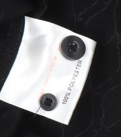 Vintage Men's XL Black Button-Up Shirt