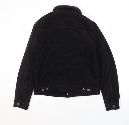 Womens UK Size 8 Topshop Black Bomber Jacket