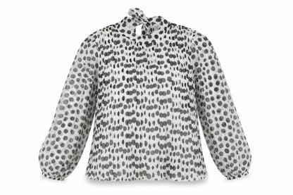 River Island Women's White Polka Dot Tunic Blouse Size 14