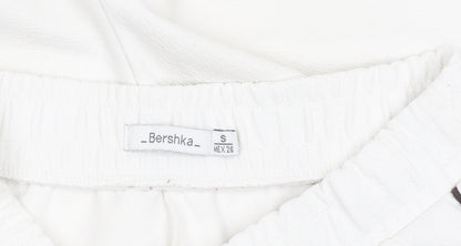 Bershka Women's White Jogger Trousers - Size S