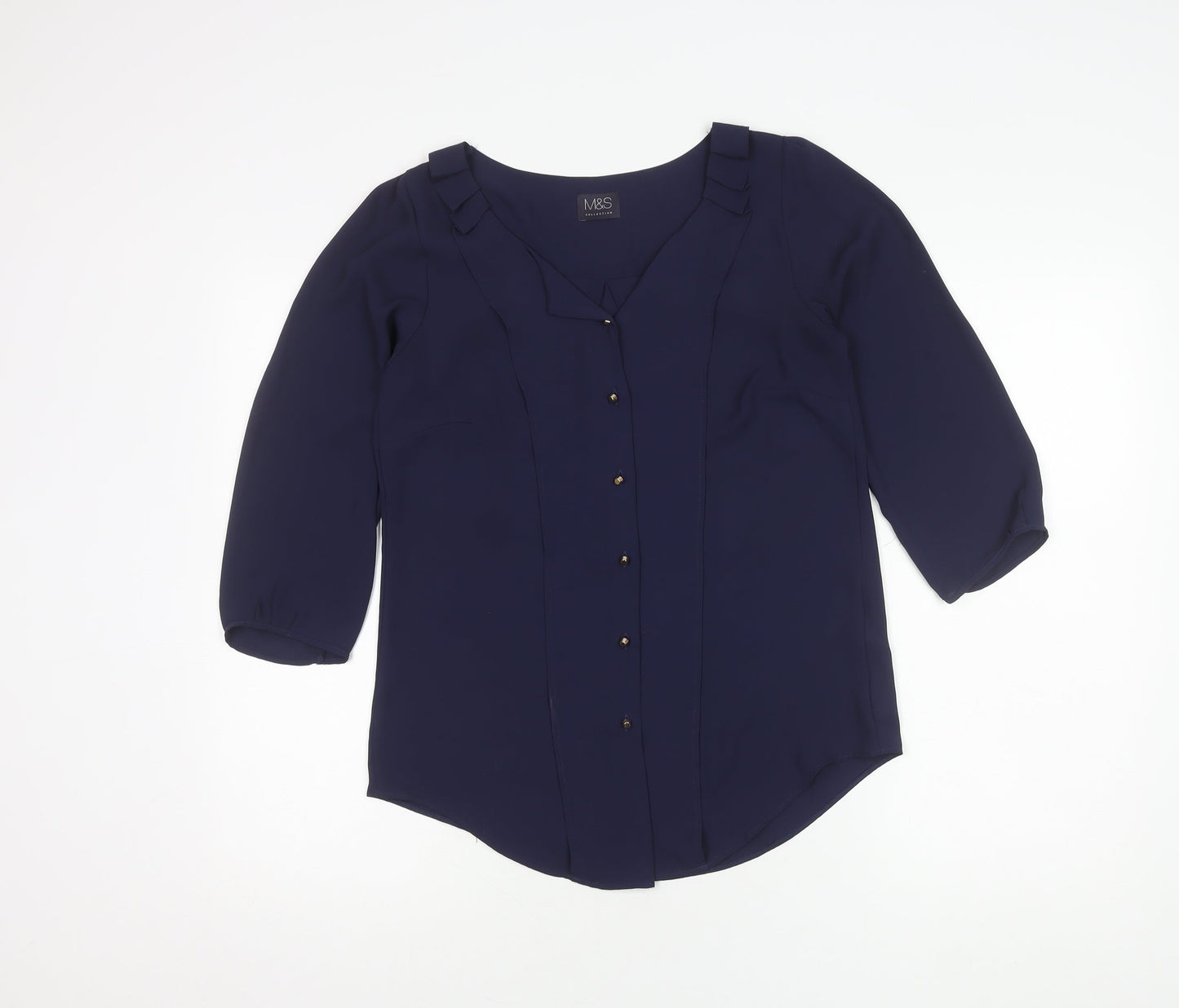 Womens UK Size 8 Marks and Spencer Navy Basic Blouse