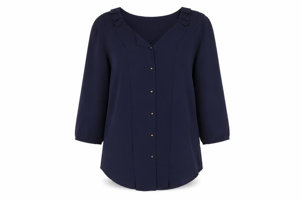 Womens UK Size 8 Marks and Spencer Navy Basic Blouse