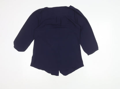 Womens UK Size 8 Marks and Spencer Navy Basic Blouse