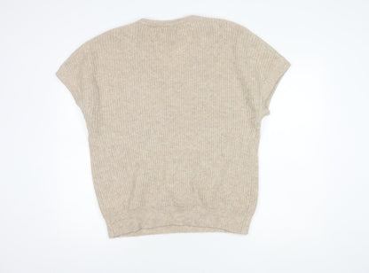 Womens UK Size M/L Blue Vanilla Beige Pullover Jumper