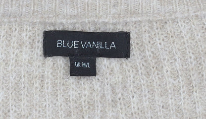 Womens UK Size M/L Blue Vanilla Beige Pullover Jumper
