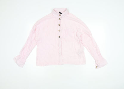 Womens UK Size 6 Topshop Pink Basic Button-Up