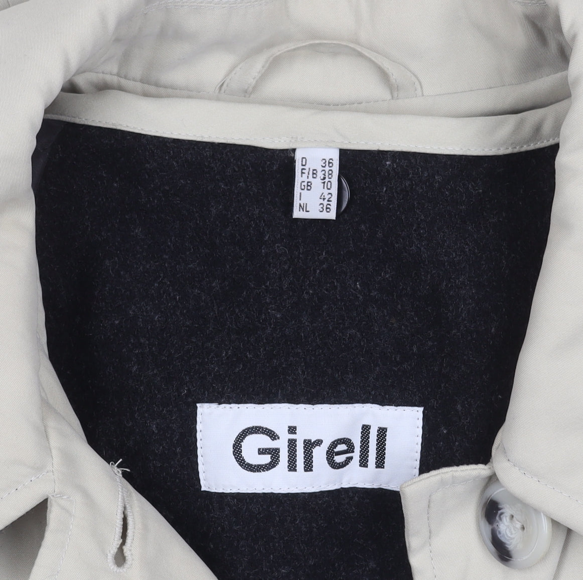 Mens UK Size 36 Girell Beige Overcoat