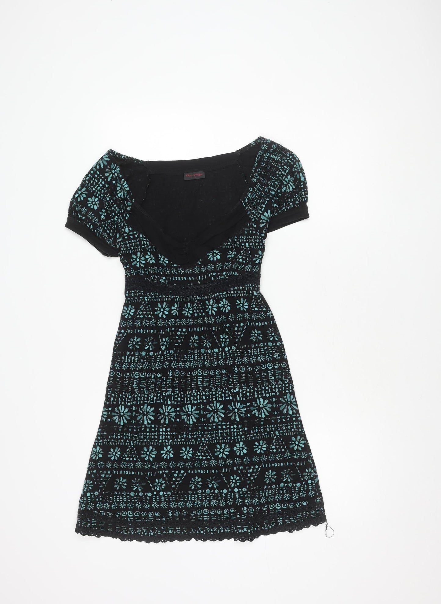 Miss Selfridge Women’s Black Floral Fit & Flare Dress Size 8