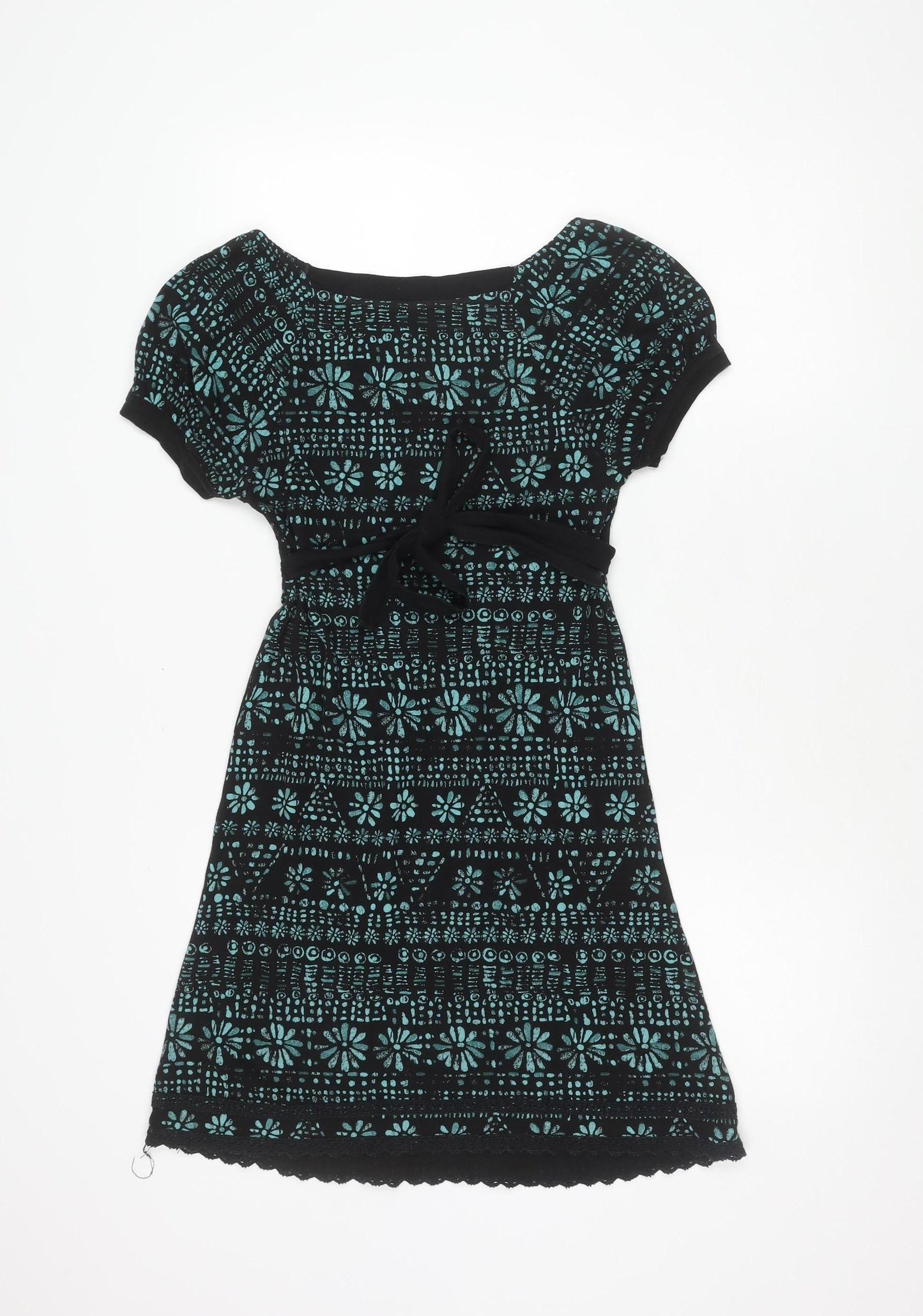 Miss Selfridge Women’s Black Floral Fit & Flare Dress Size 8