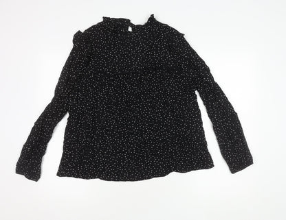 New Look Women's Black Polka Dot Top Size 16