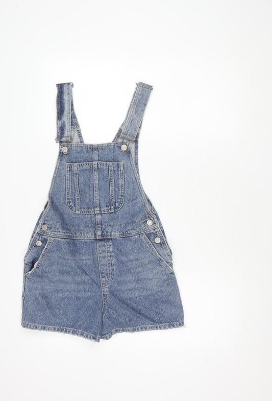 Stradivarius Women's Blue Denim Dungaree - Size 6