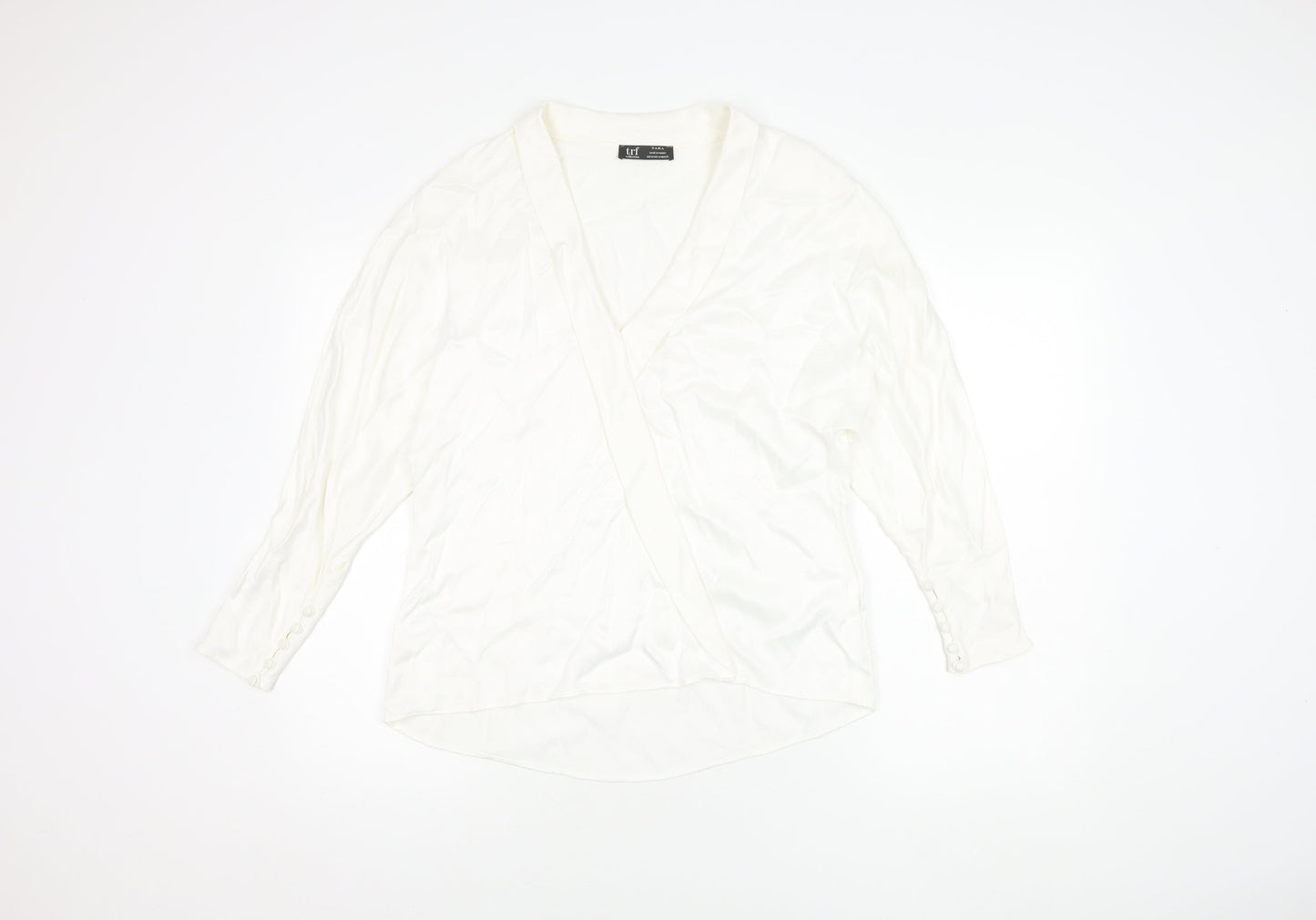 Womens UK Size M Zara White Wrap Blouse