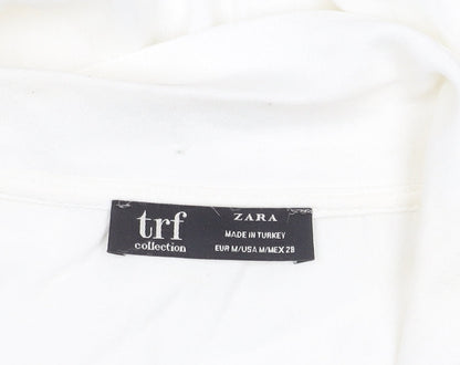 Womens UK Size M Zara White Wrap Blouse