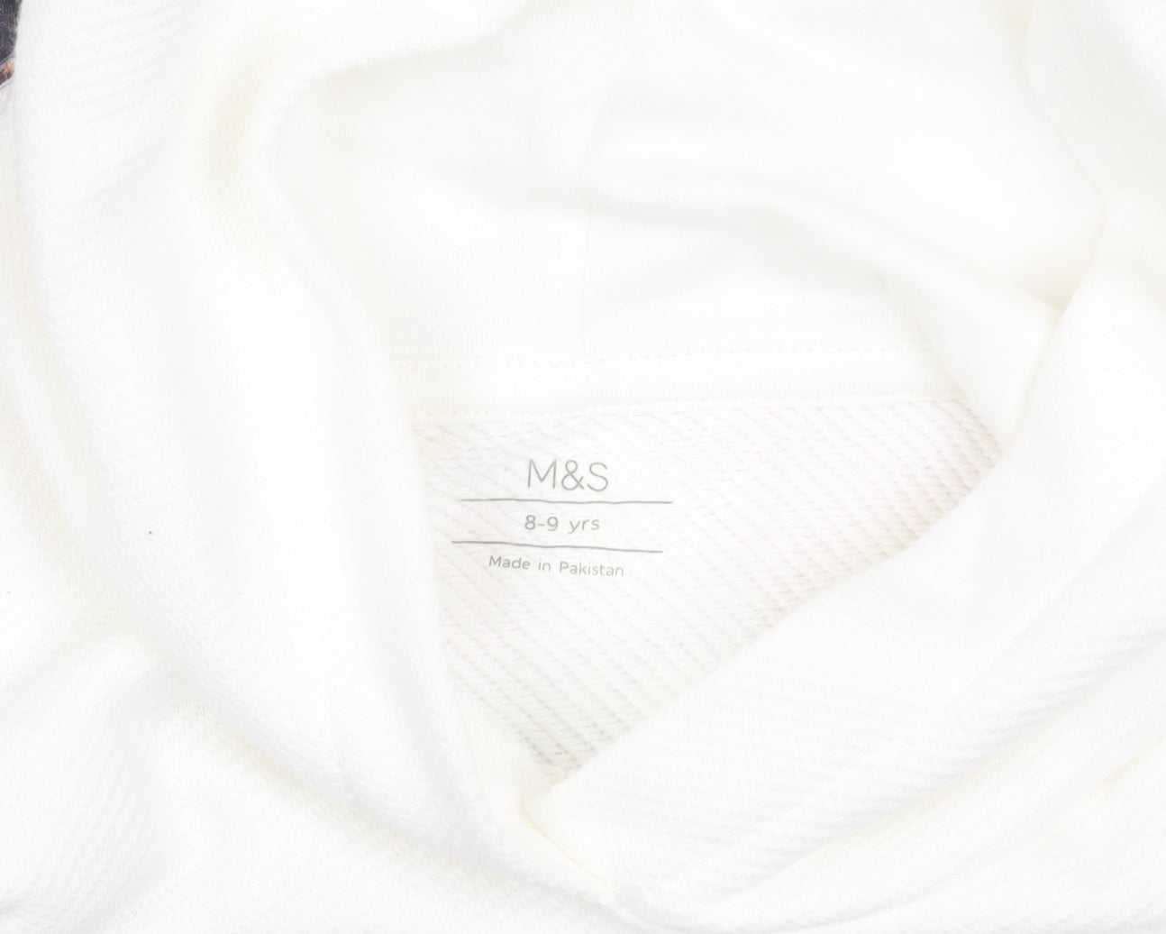 Marks and Spencer Boys White Graphic Print Hoodie 8-9 Years