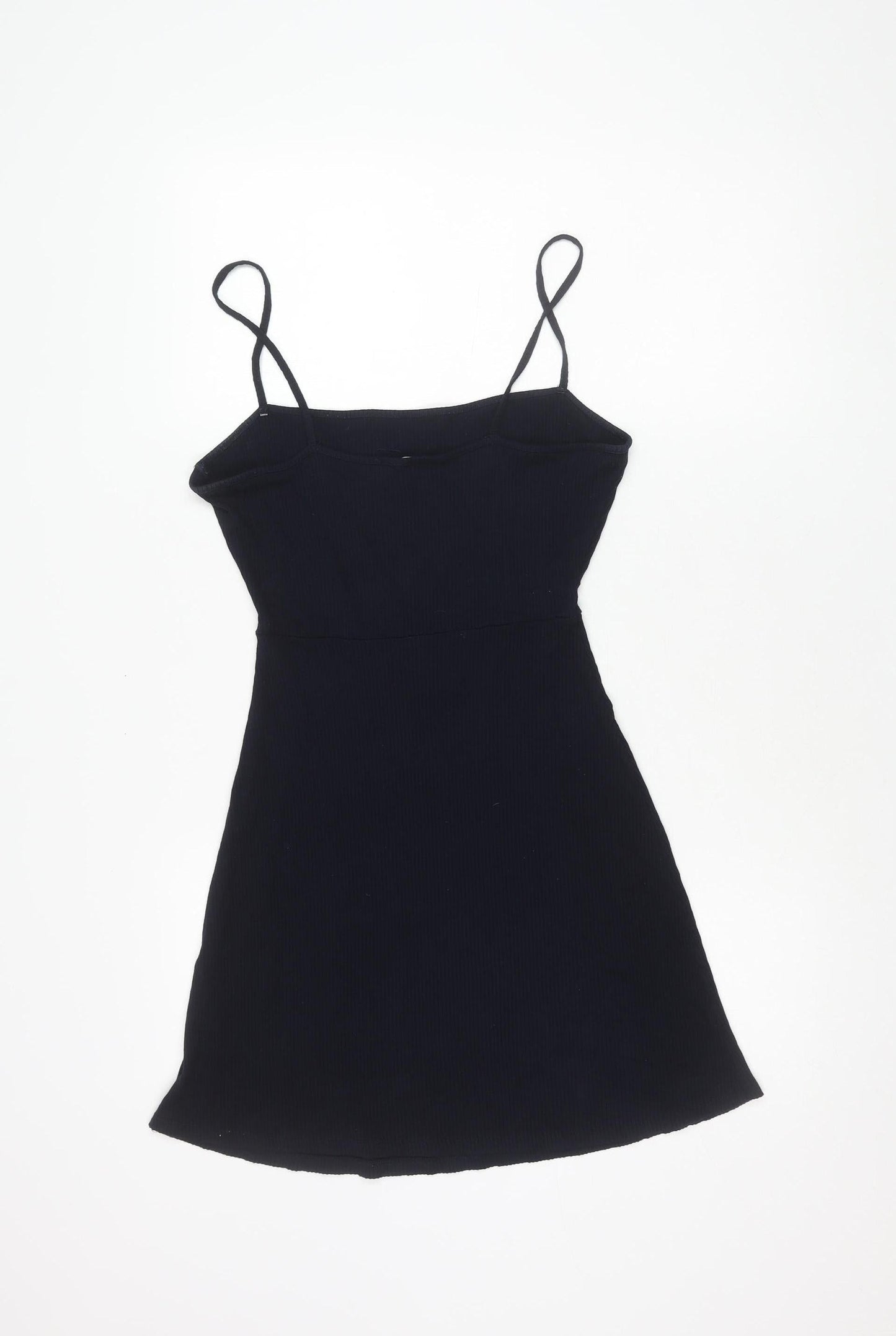 Bershka Women's Black Slip Dress, Size M, Casual