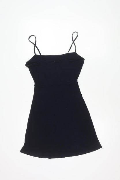 Bershka Women's Black Slip Dress, Size M, Casual