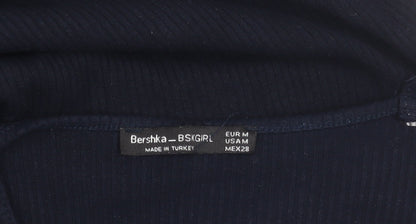 Bershka Women's Black Slip Dress, Size M, Casual