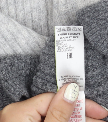 Womens UK Size S Marks and Spencer Grey Pullover Jumper