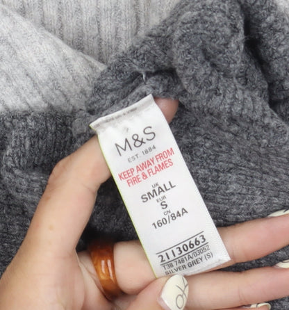 Womens UK Size S Marks and Spencer Grey Pullover Jumper