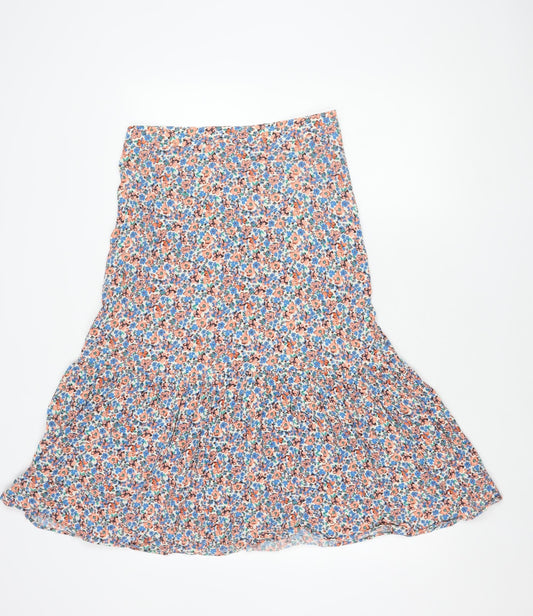 Marks and Spencer Women's Multicoloured Floral Skirt - Size 10