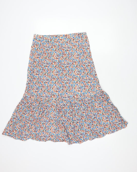 Marks and Spencer Women's Multicoloured Floral Skirt - Size 10