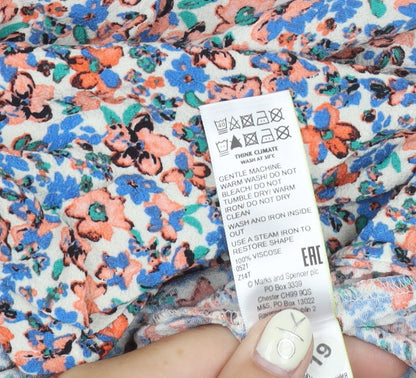 Marks and Spencer Women's Multicoloured Floral Skirt - Size 10