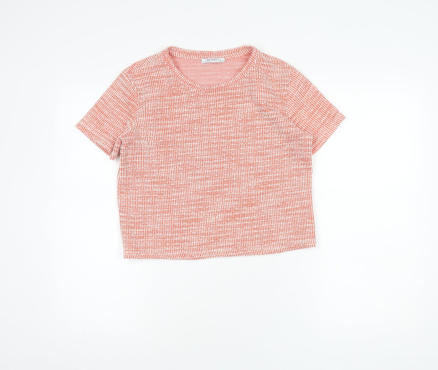 Womens UK Size M Zara Red Cropped T-Shirt
