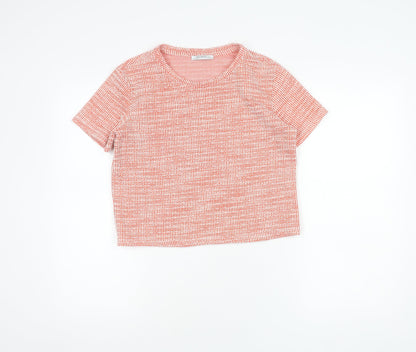 Womens UK Size M Zara Red Cropped T-Shirt