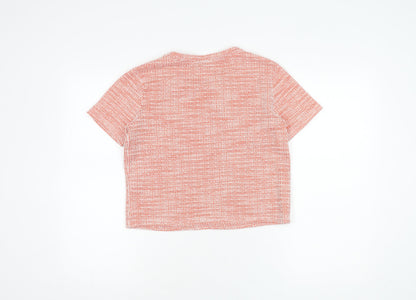 Womens UK Size M Zara Red Cropped T-Shirt