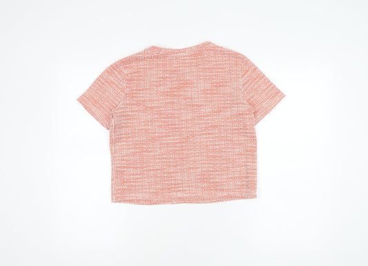 Womens UK Size M Zara Red Cropped T-Shirt