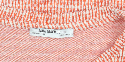 Womens UK Size M Zara Red Cropped T-Shirt