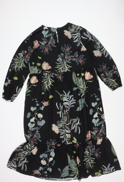 Principles Women's Black Floral Dress Size 14