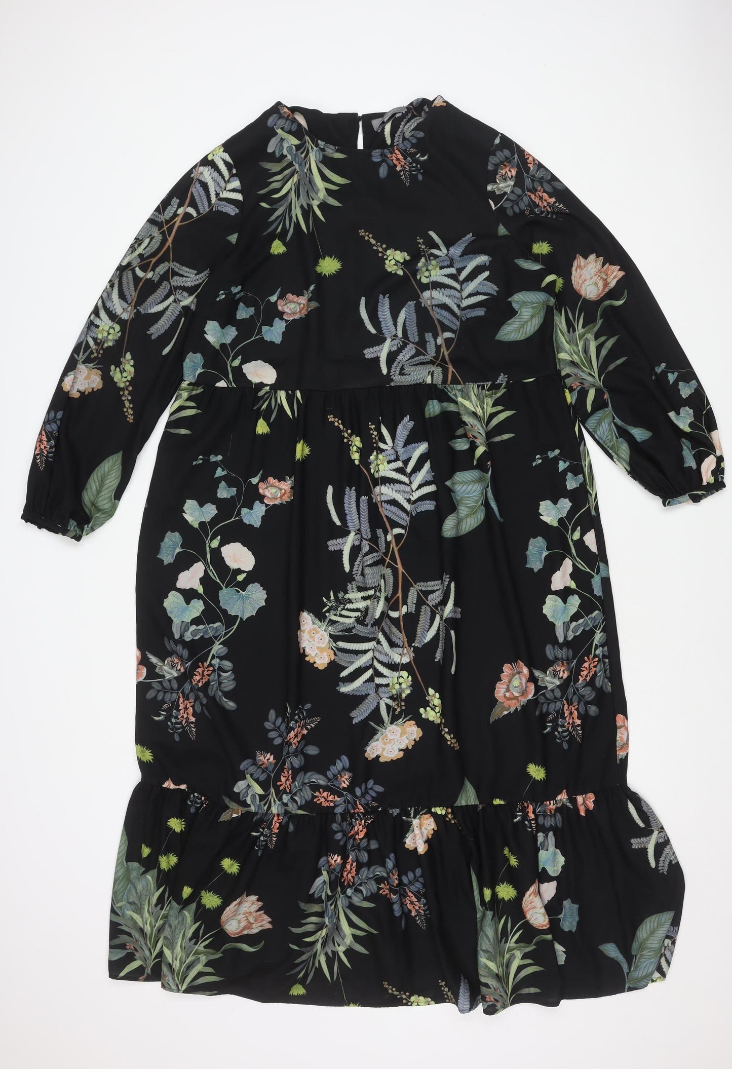 Principles Women's Black Floral Dress Size 14