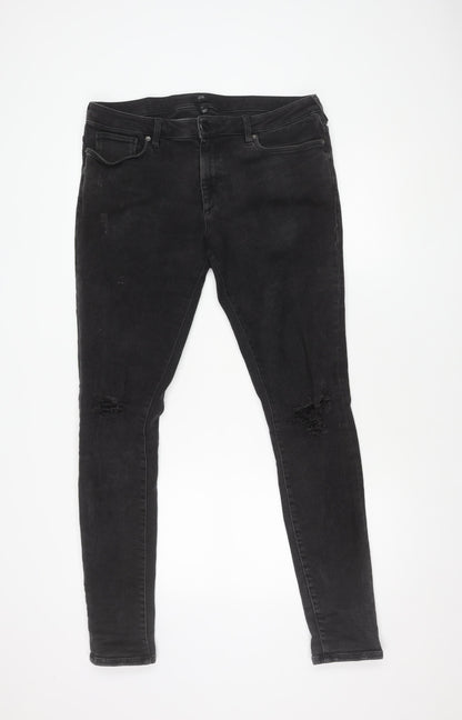 River Island Men's Black Skinny Trousers 34L