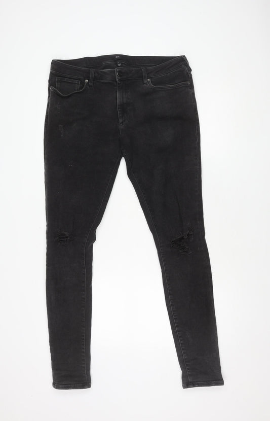 River Island Men's Black Skinny Trousers 34L