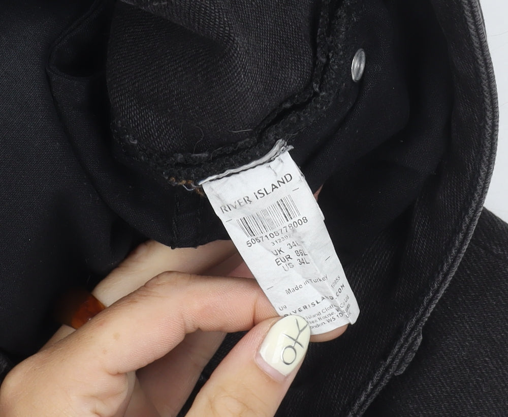 River Island Men's Black Skinny Trousers 34L